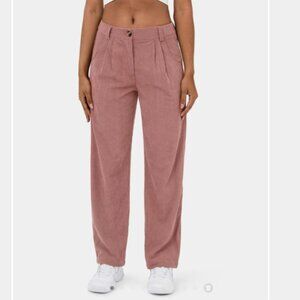 Halara Mid-Rise Button Zipper Side Pocket Corduroy Casual Pants